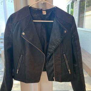Faux Leather and Suede Jacket